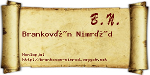 Brankován Nimród névjegykártya
